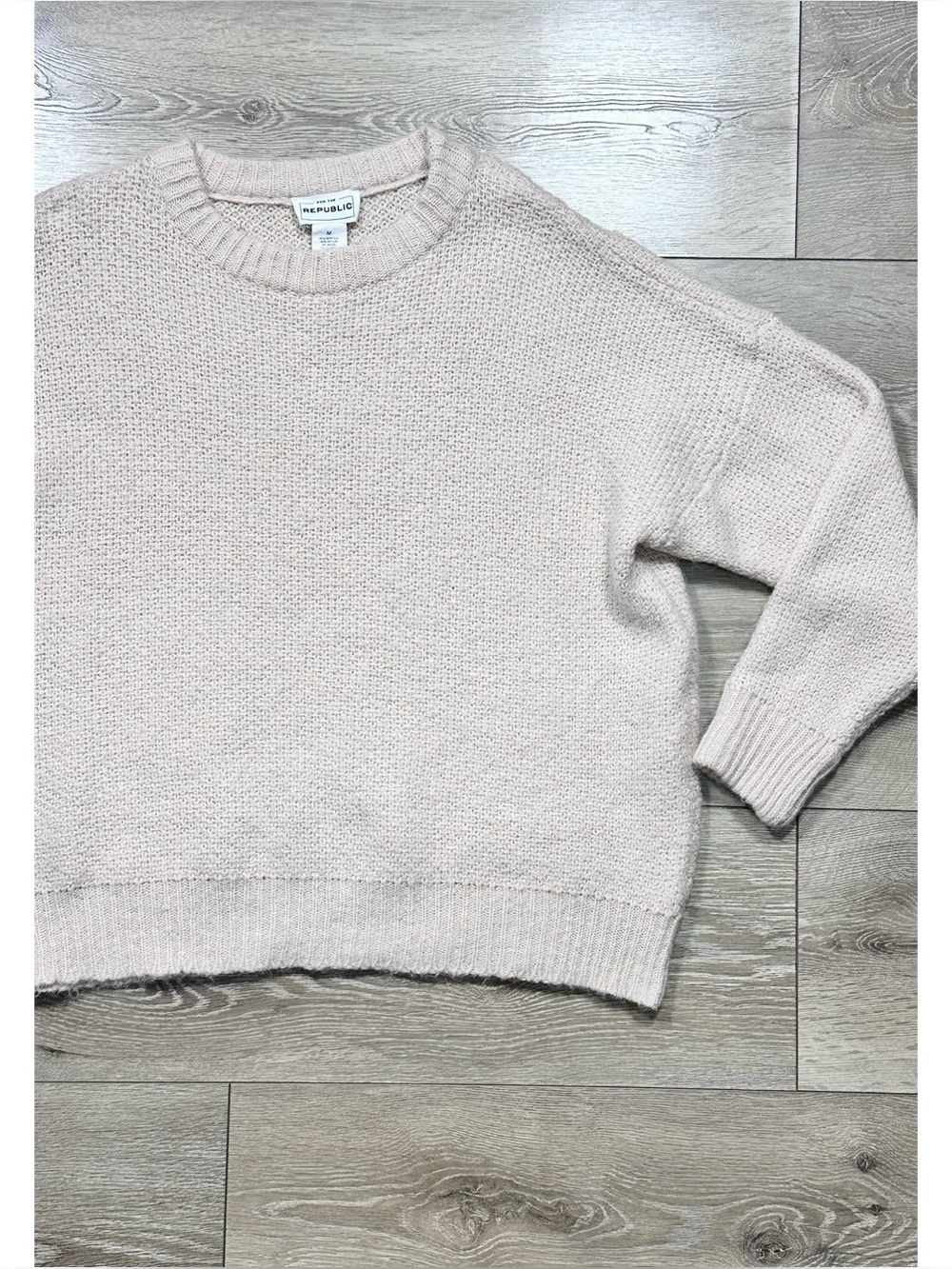 For The Republic Blush Pink Fuzzy Knit Sweater